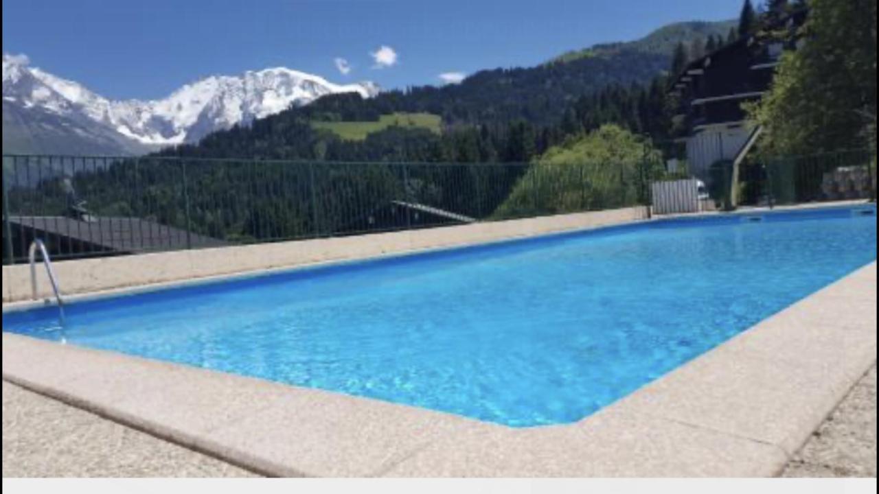 Studio Turquoise quartier Grattague vue MontBlanc Saint-Gervais-les-Bains Esterno foto