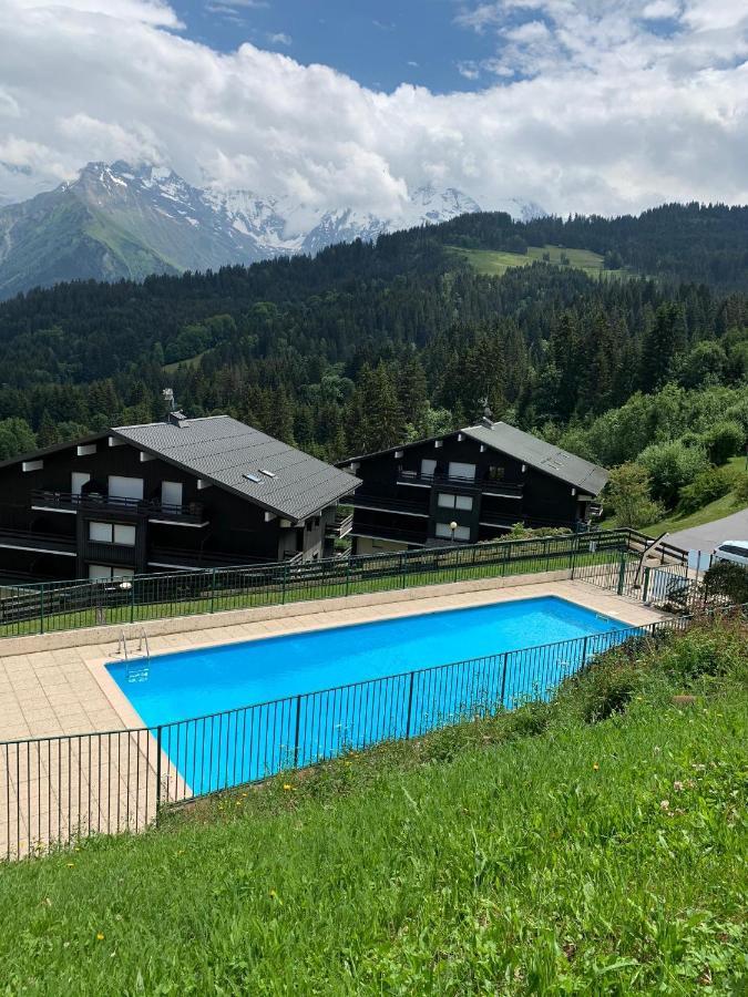 Studio Turquoise quartier Grattague vue MontBlanc Saint-Gervais-les-Bains Esterno foto